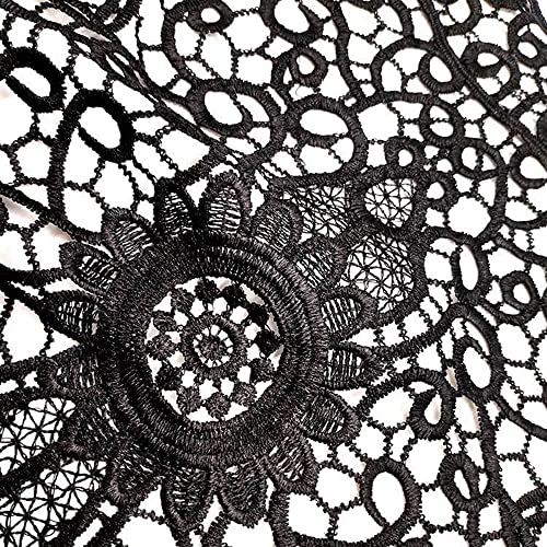 Lace collar,insert collar,neckline,lace,multicoloured,embroidered embroidery,lace trim,dress,sewing,DIY,handmade,front,lace appliqu? embroidered,wedding,lace motif,patches,black - Image 2
