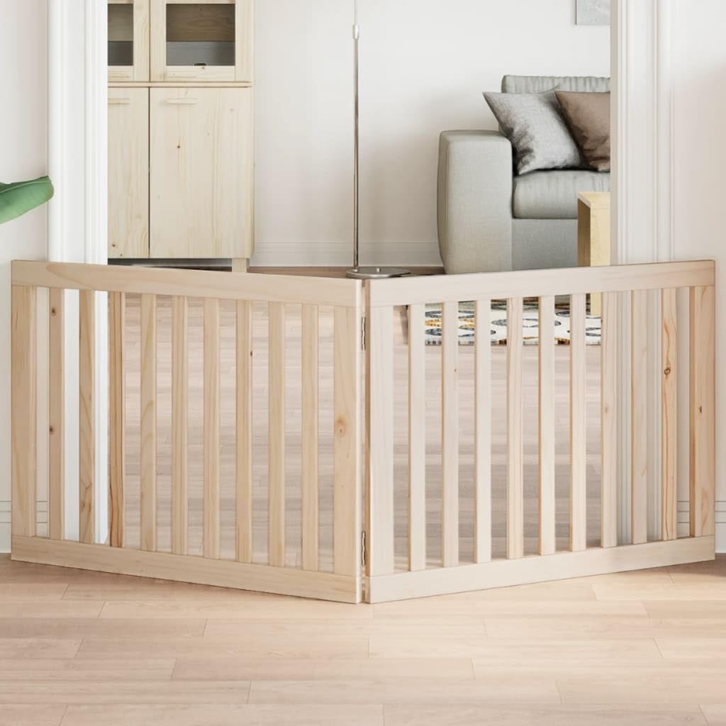vidaXL Cancello per Cani Pieghevole 2 Pannelli 160 cm Legno di Pioppo, cancello per animali domestici, cancello di sicurezza per cani, cancello per cuccioli per scale