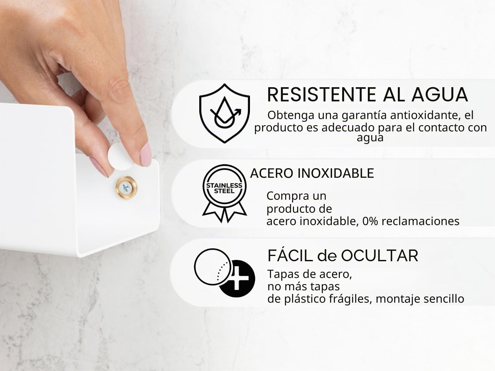 DABSTORY Toallero con estante, 40 cm, toallero de acero inoxidable, montaje en pared, para baño y cocina, accesorios, almacenamiento, baño, Vasca, color blanco, 40 cm