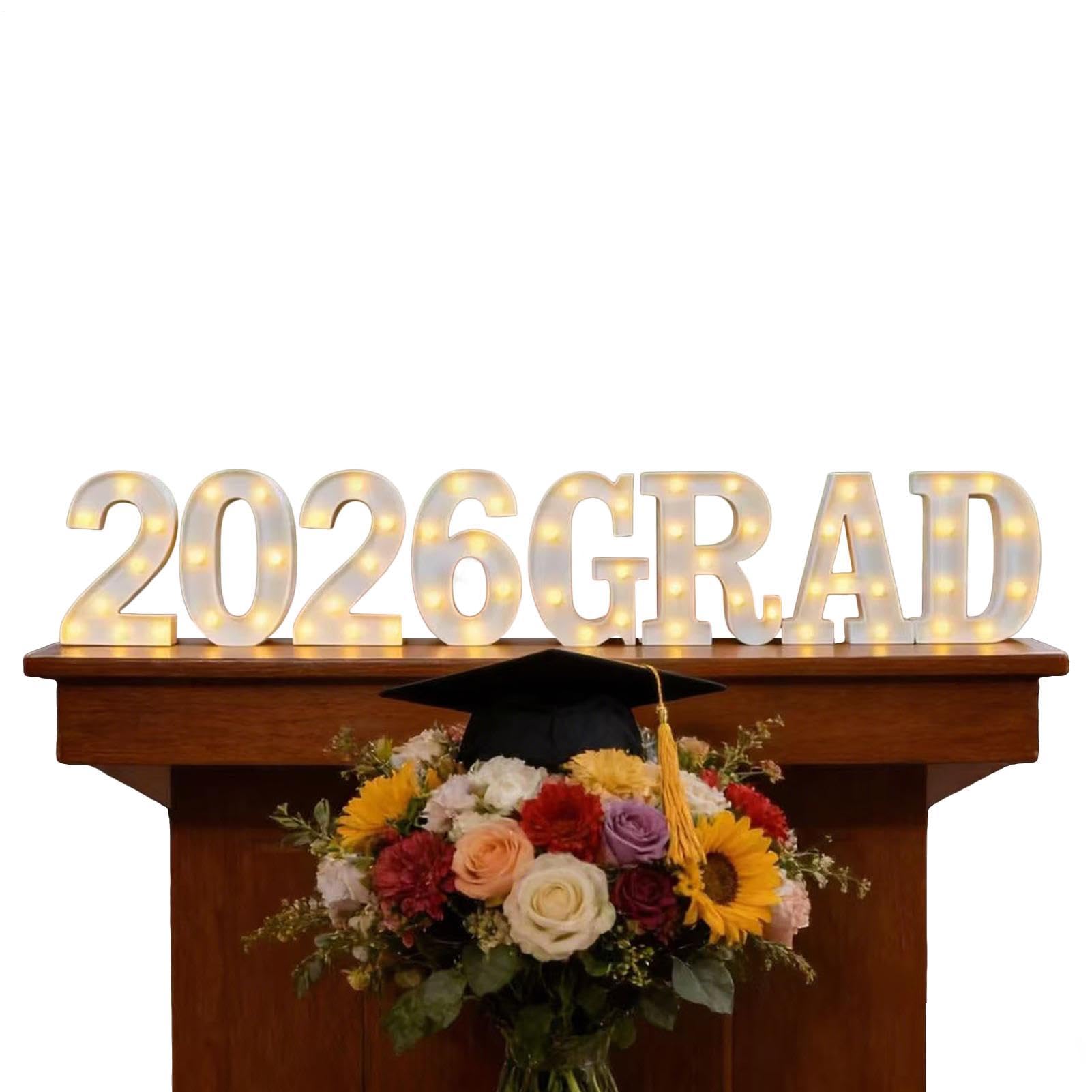 Decorazioni laurea 2026 Insegna luminosa a batteria | Addobbi per Festa di Laurea con LED Asilo, scuola materna, università, camera da , interni, esterni, giardino, cortile