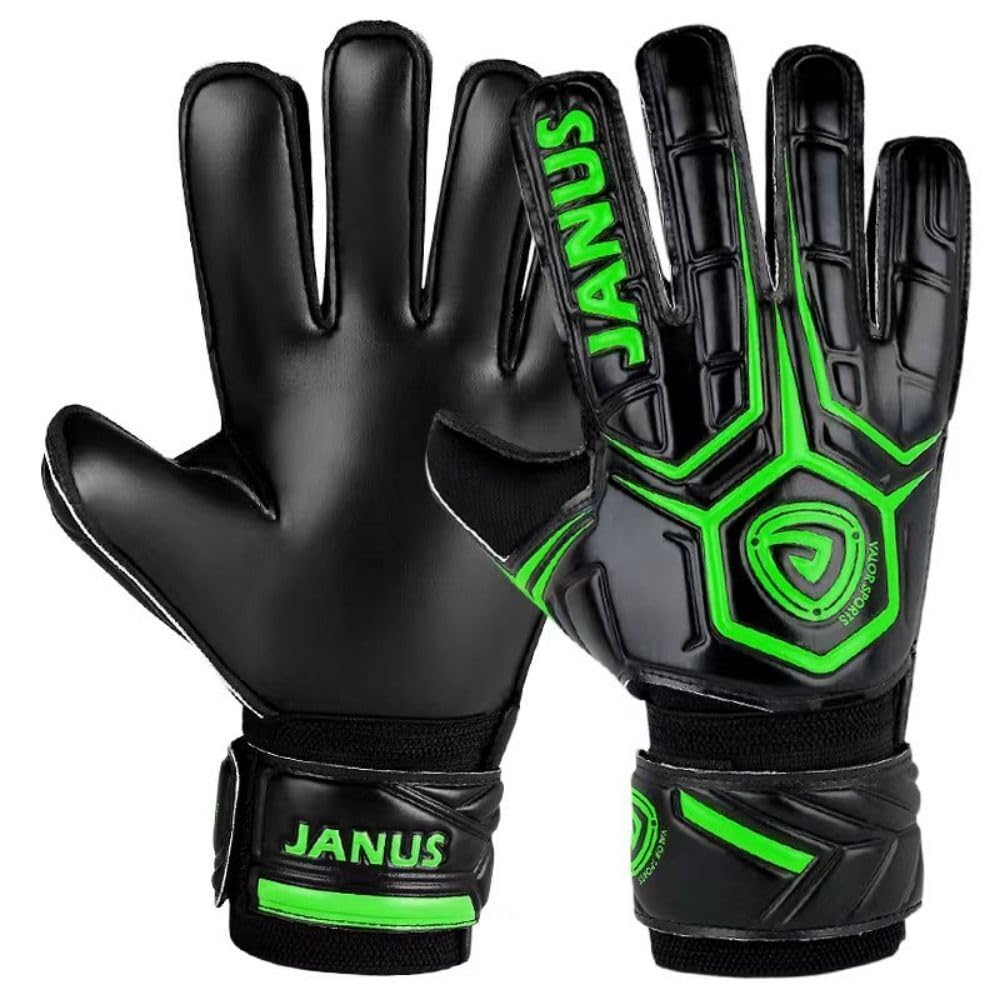 Futaba Adult Goalkeeper Football Gloves, with Finger Guard - Black and Green - Size 8-picture-21