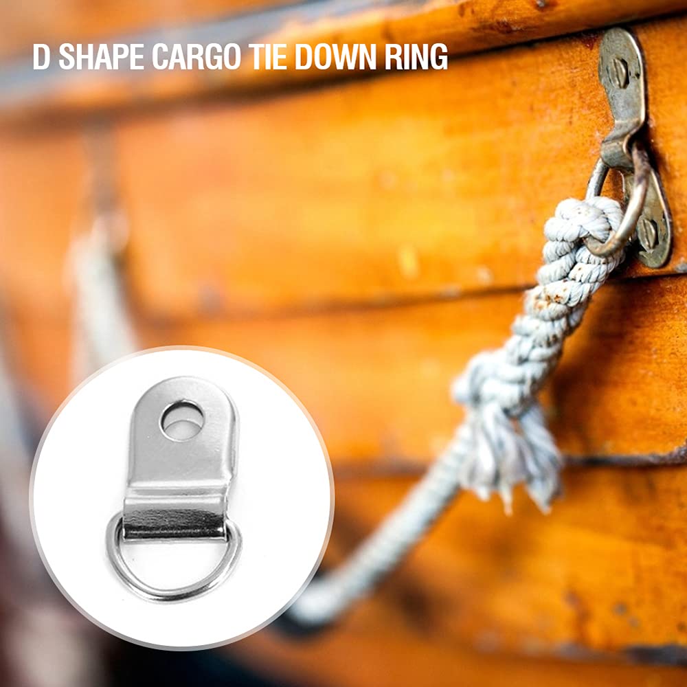 QWORK® 30 Pzs D Anello di Ancoraggio, Diametro Interno: 20 mm, per Sicurezza dei Carichi in Auto Camion Barche e Rimorchi