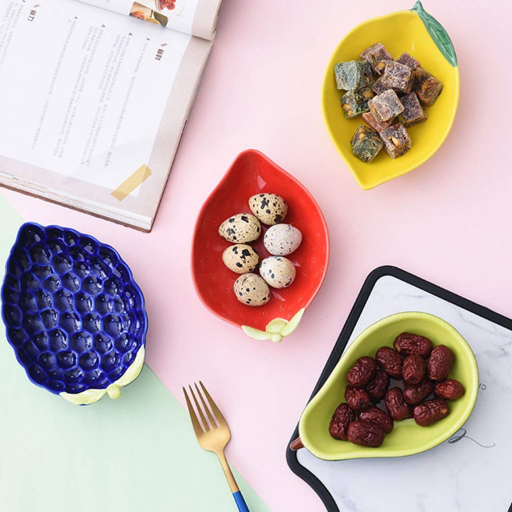 Ceramiczna miska ramen, 3D Owoce Potrawy Półmisek Miska Truskawek Pojemnik do serwowania przekąsek Deser Sałatka Ryżowa Ciasto Pudding Cukierki Czerwone Naczynia do serwowania Tapas Dania (Size : Red