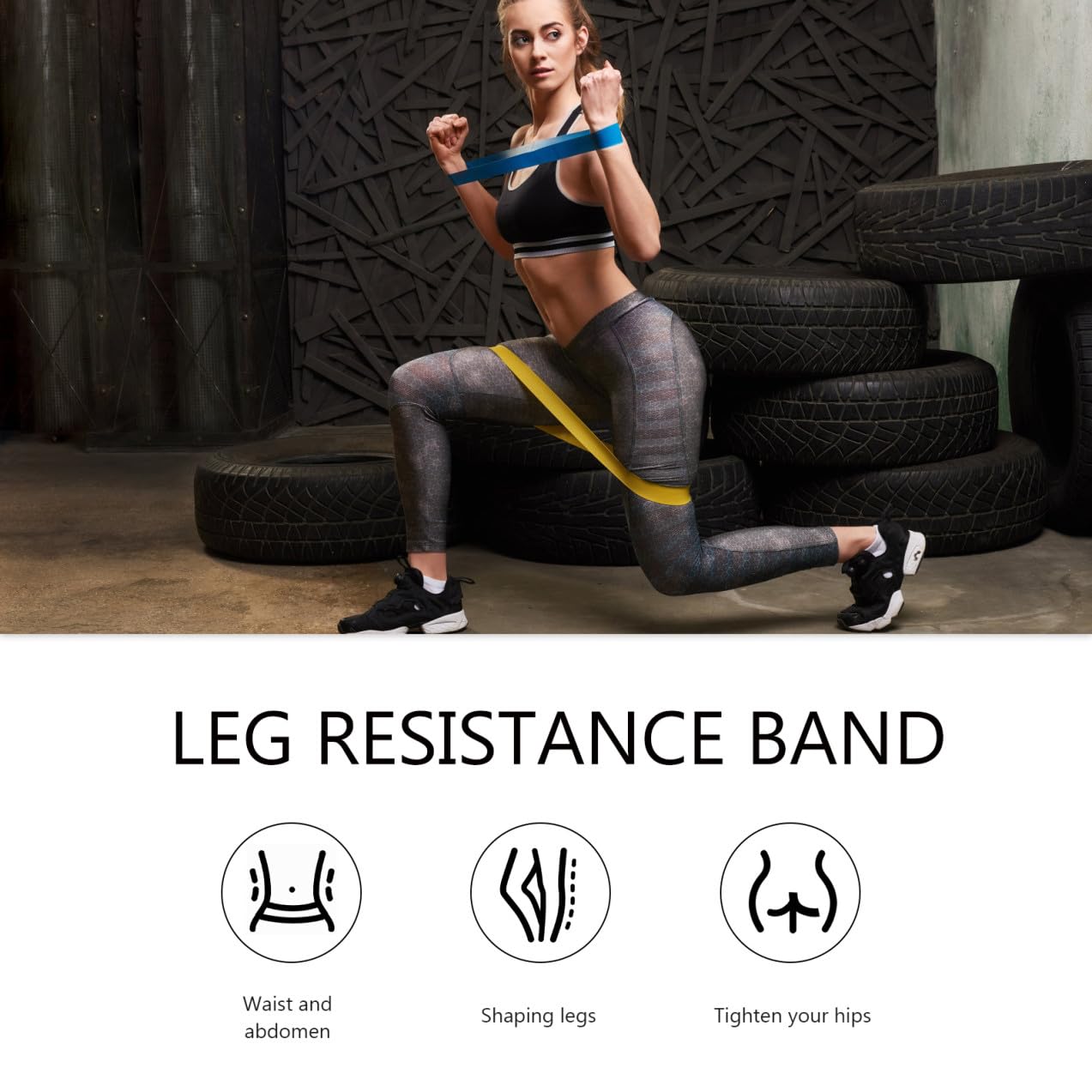 BESPORTBLE Set di 4 Fasce di Resistenza in Lattice per Gambe E Cosce da 10 Libbre E 15 Libbre Attrezzatura per Esercizi per Donne Pilates Fisioterapia