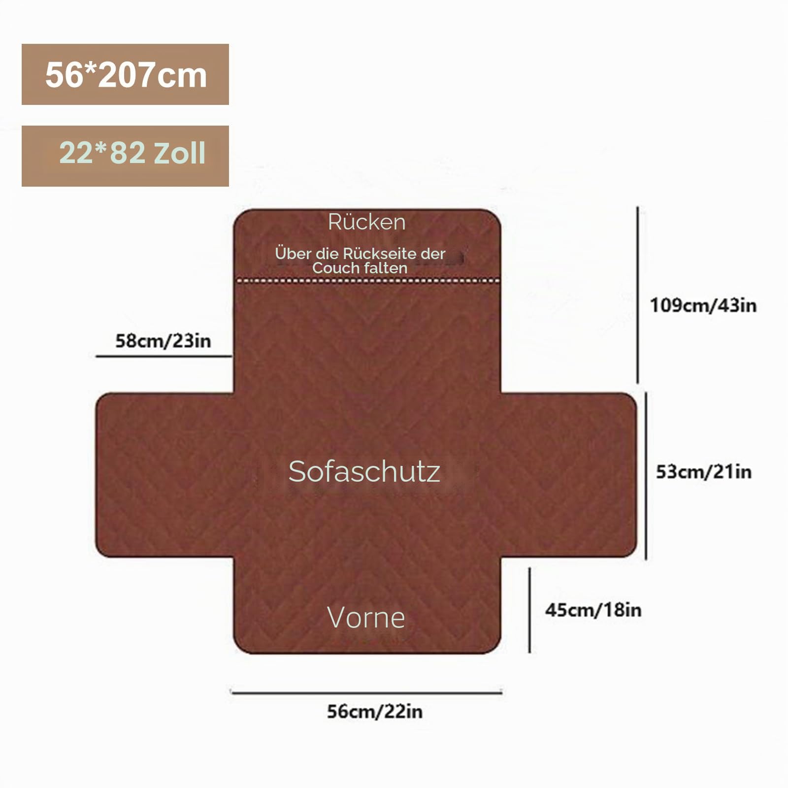 Sofa Armlehnenbezüge, Sesselschoner Sesselauflage, Fernsehsessel Schutzbezug Anti-Rutsch, Headrest Protectors for Recliners für Zuhause mit Kindern und Haustieren Hund (Gelb,56X207cm)