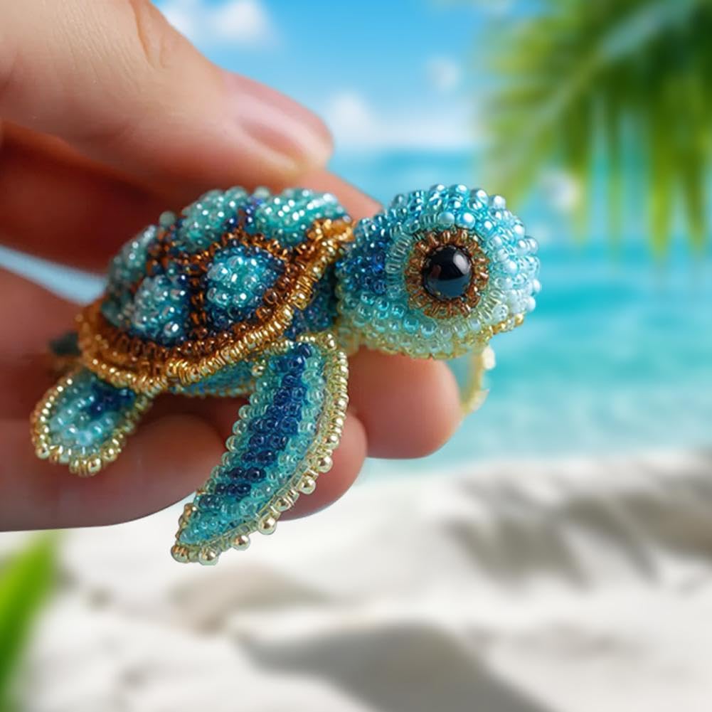 ビーズ刺繍 海洋生物デザイン Amazon | 海馬ビーズ刺繍キット、DIYオーシャンテーマ刺繍用品