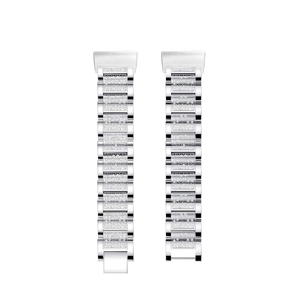 YOOSIDE Bracciale Fitbit Charge 4/3 In Acciaio Inox Con Cristalli - Cinturino Metallico Regolabile E Elegante, Regalo Perfetto Per Lei