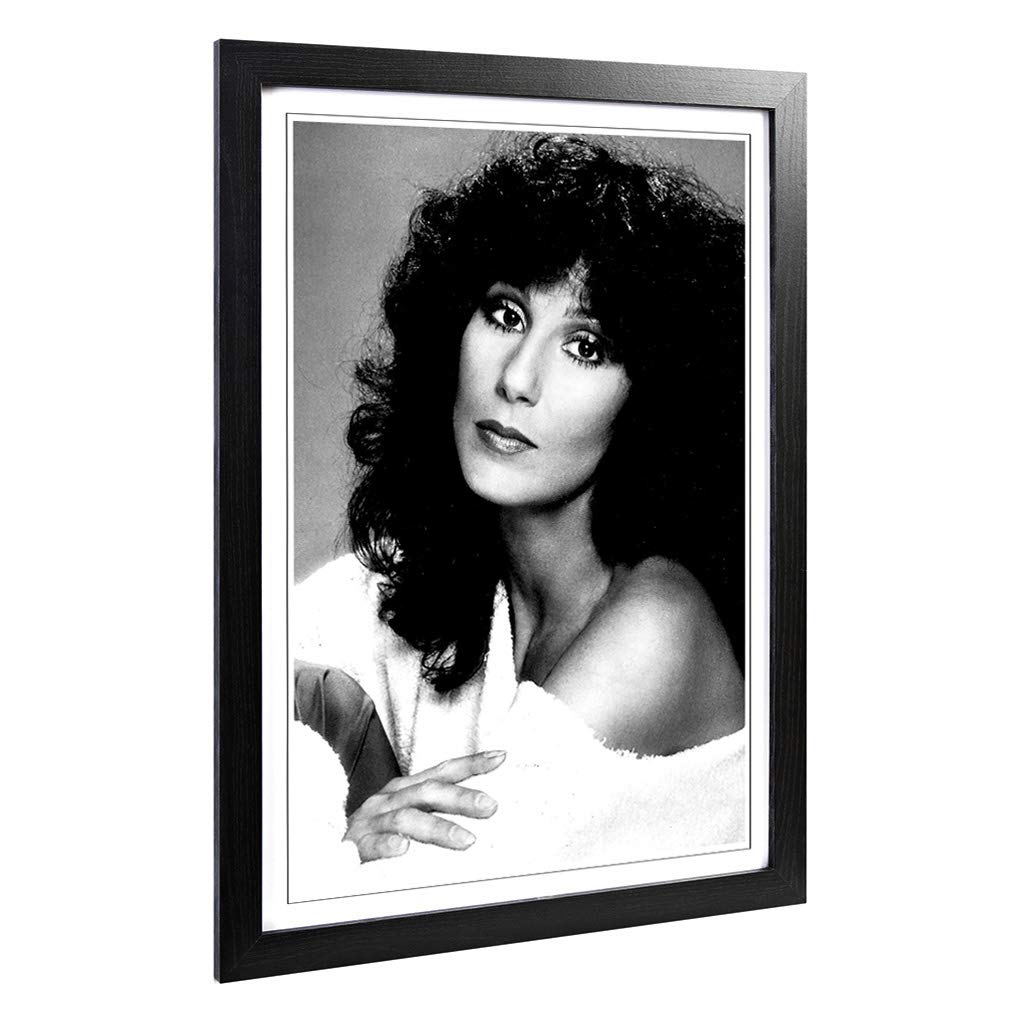 Big Box Art Framed Print of Cher Design | Wall Art Picture | Home Decor for Kitchen, Living, Dining Room, Lounge, Bedroom, Hallway, Office, Black, A2 / 24.5x18 Inch / 62x45cm