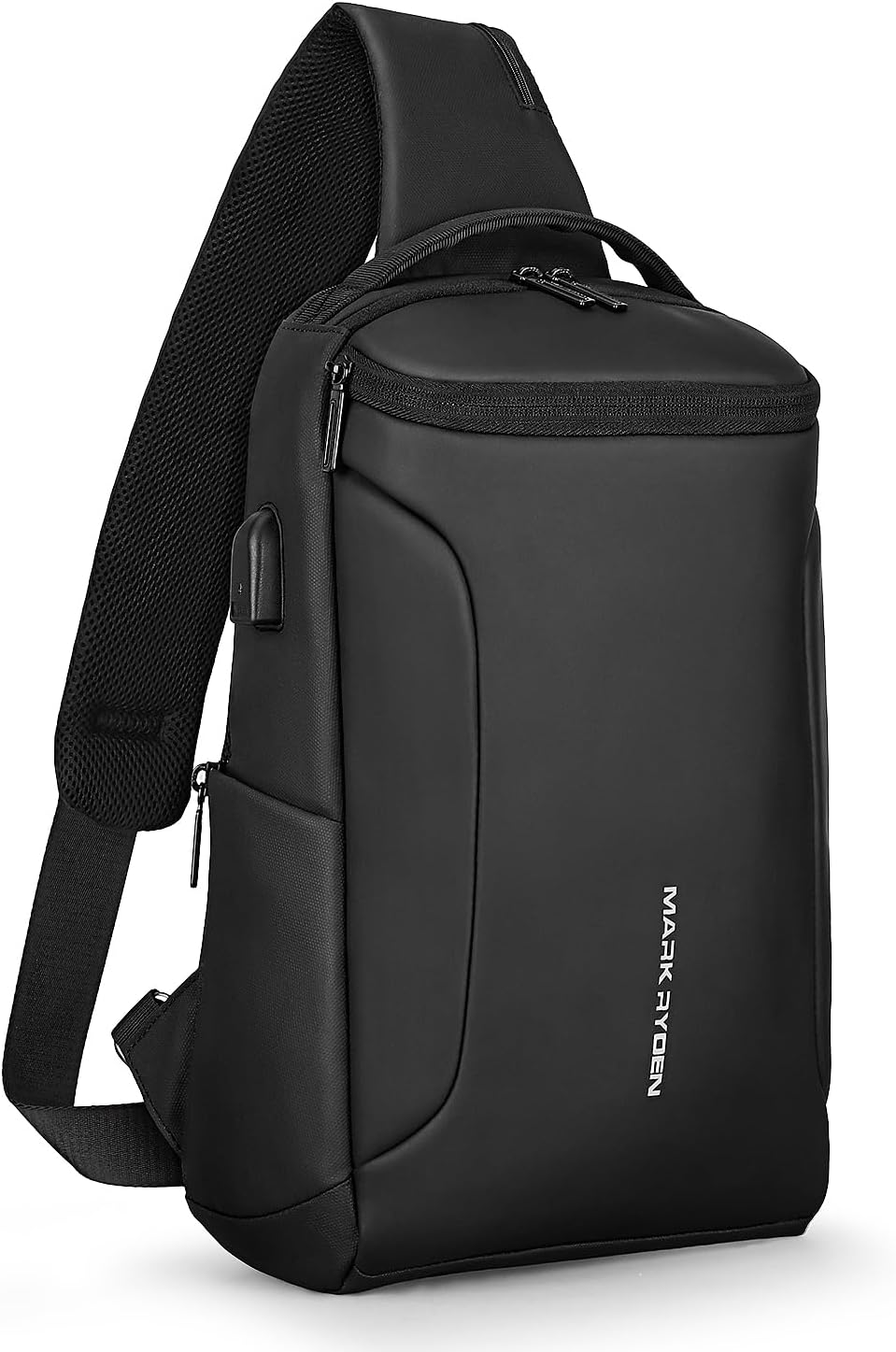 Sling Bag Men's Chest Bag Shoulder Bags Crossbody Backpack for 9.7 Inch / 12.3 Inch iPad Waterproof Anti-Theft Shoulder Bag, black, L, Elegant