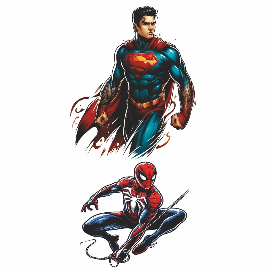 ASM Superhero Artwork Print, Superman and Spider-Man, 10.5 * 6 cm-image-36