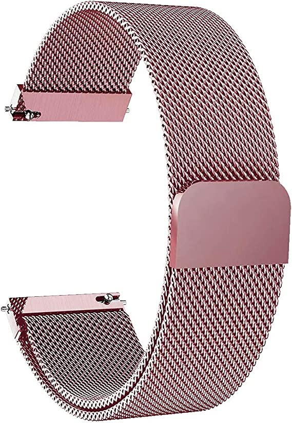 TECHONTO 22MM Metal Chain Strap with Magnetic Lock Compatible with Galaxy Watch|Gear S3(46mm),Honor Magic Watch 2(46mm),Huawei GT2(46mm) & 22mm Lugs Size Watches
