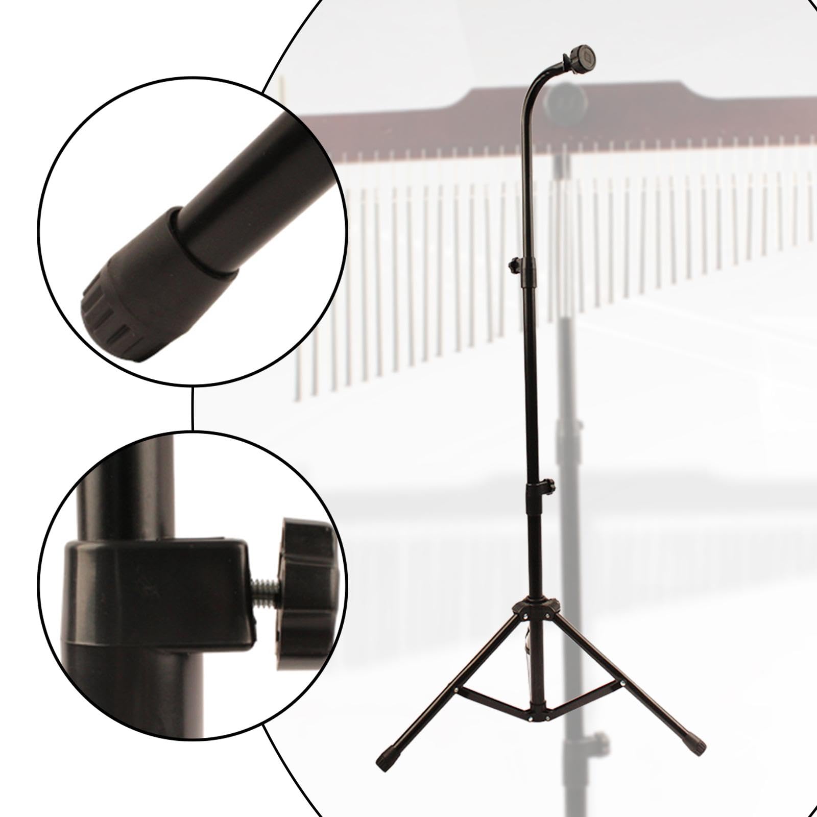F Fityle Support réglable à barres tonales, support à percussion sur trépied à tubes tonals ainsi, base antidérapante noire en métal à poser à sol à musiciens, hàteur réglable à 54 à 125 cm.