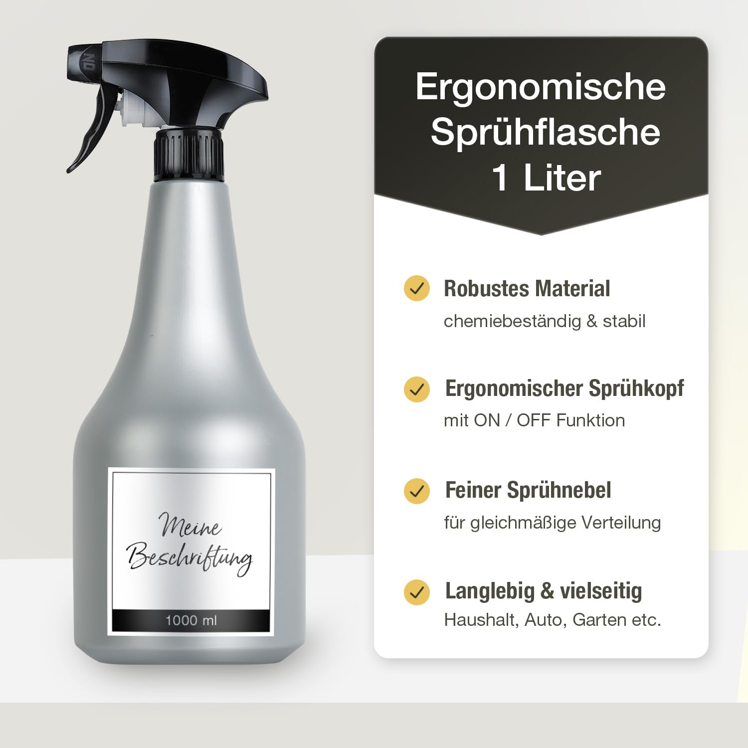 3x 1L Sprühflaschen Set - Praktische Mehrweg-Sprayer Für Haushalt & Garten