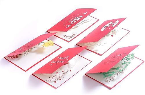 Miniatura 8 de FunPop Tarjetas emergentes de cumpleaños 3D - gato, perro, oso, conejo. Lindas para niñas y niños (paquete de 5)