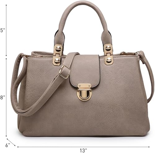 Miniatura 4 de Dasein Bolso con asa superior para mujer, cartera bandolera de cuero vegano, bolso tote mediano