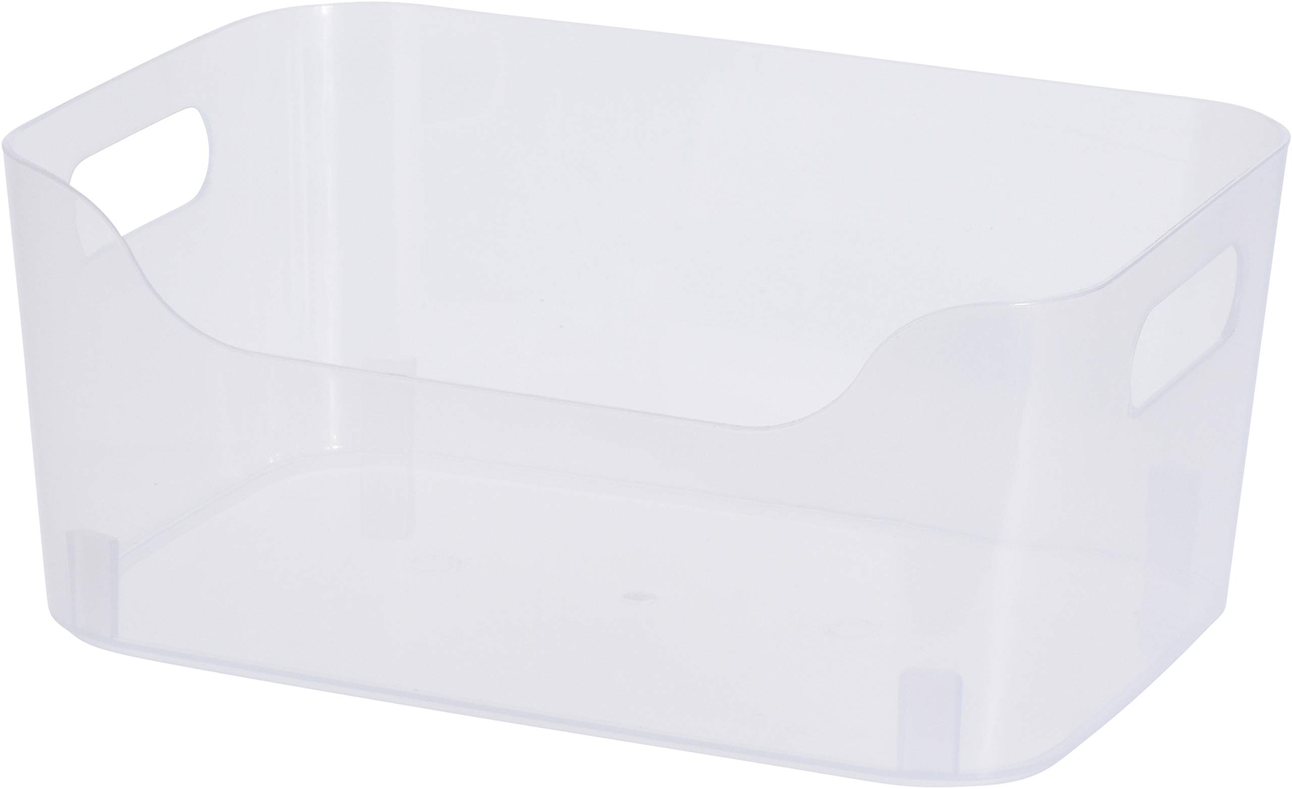 Muddy Hands Clear Plastic Storage Basket Handy Organiser Tidy Box (4, Small)