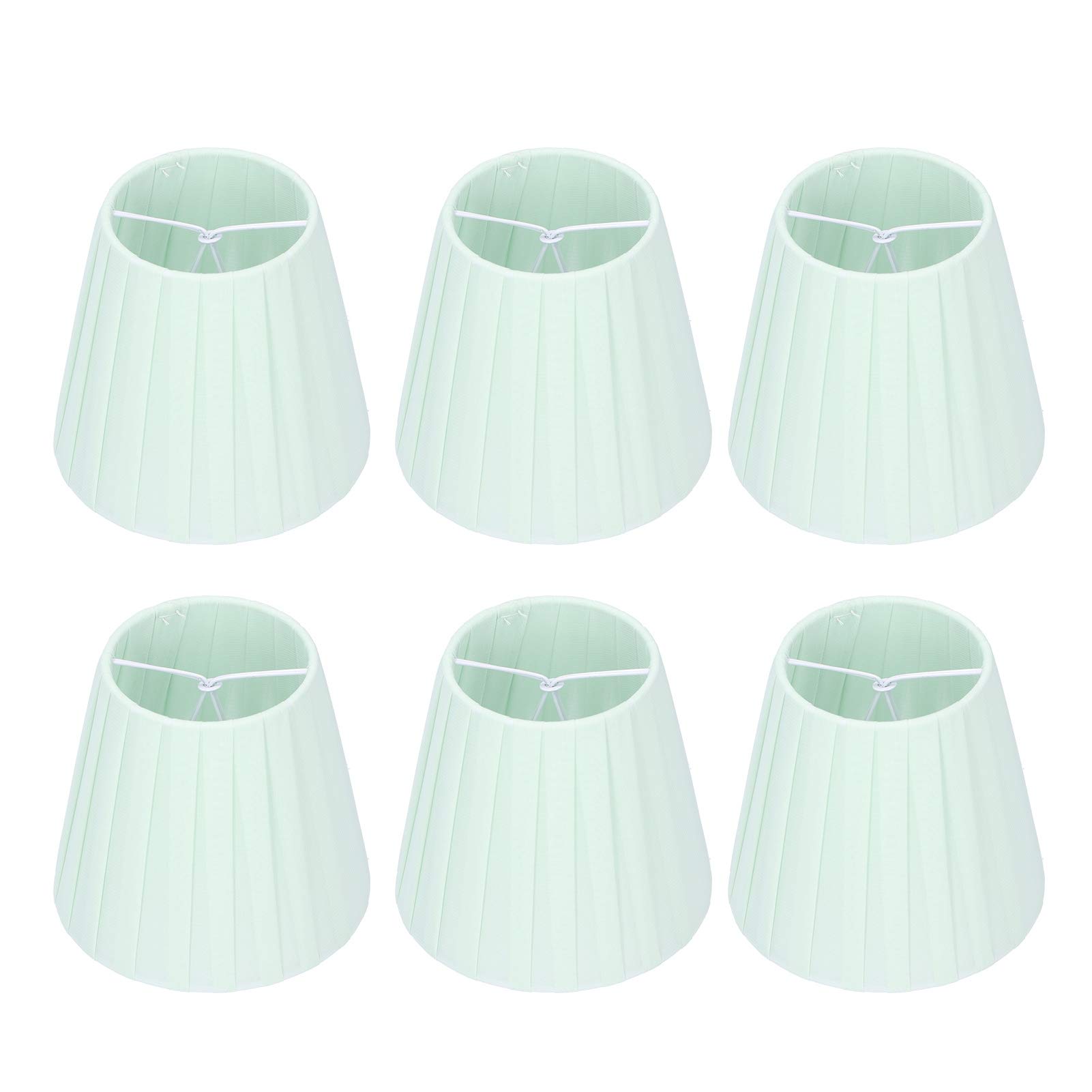 Lot de 6 abat-jours de lampe, abat-jour de lustre, petits abat-jour de cloche modernes qui se clipsent sur l'ampoule verte pour remplacement de lampe de chevet de lustre mural de table