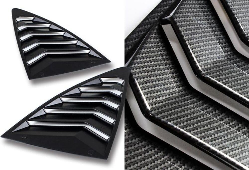 Q1-TECH, Side Window Louvers Scoop Cover Vent Sun Shade Cover Compatible with Scion FR-S/Toyota 86 / Subaru BRZ 2013-2020 (ABS, Fits for All Weather) (Painted Carbon Fiber)