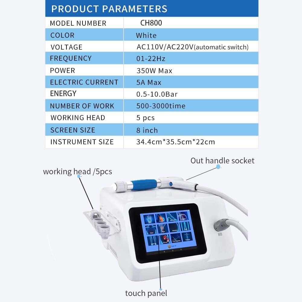 Shockwave Therapy Machine for Joint/Muscle Pain Relief, FSA/HSA Eligible Shockwave Therapy, Non-Invasive Extracorporeal ESWT Shock Wave Therapy Device, Ideal for Home & Clinical Use