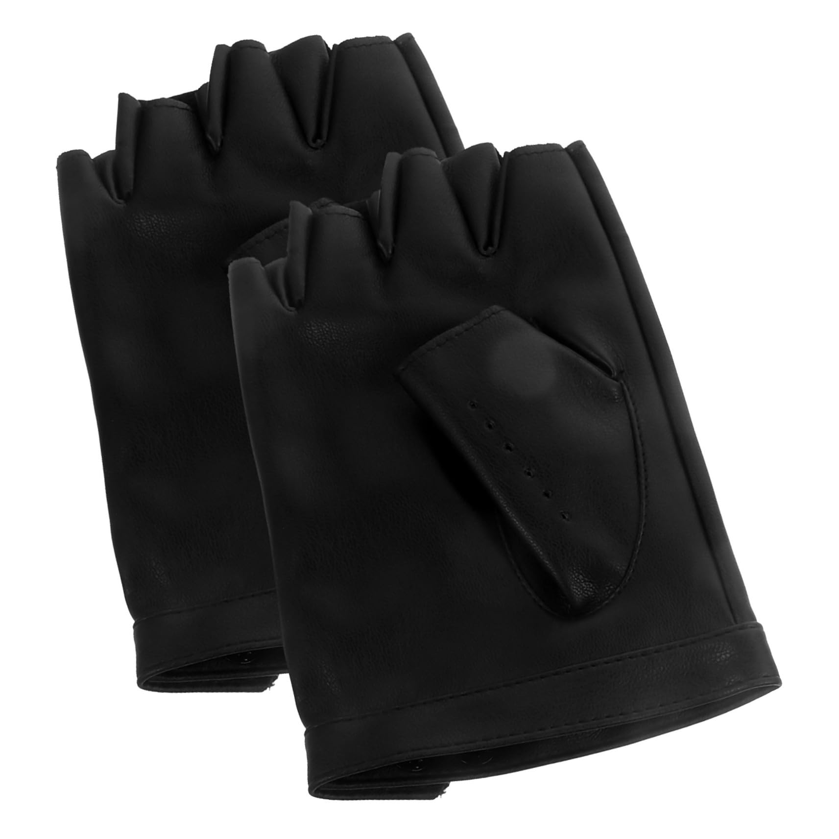 BESPORTBLE Guanti mezze dita in pelle senza dita gilet da ciclismo termiche cavalcare guantini palestra guanti sport coprimani sportivi guanti da pesca protettivi pelle sintetica Black