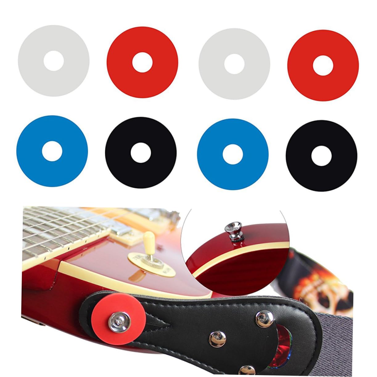 ERINGOGO Guitar Strap Locks Anti-block Lock Button for Guitar Straps Easy Install