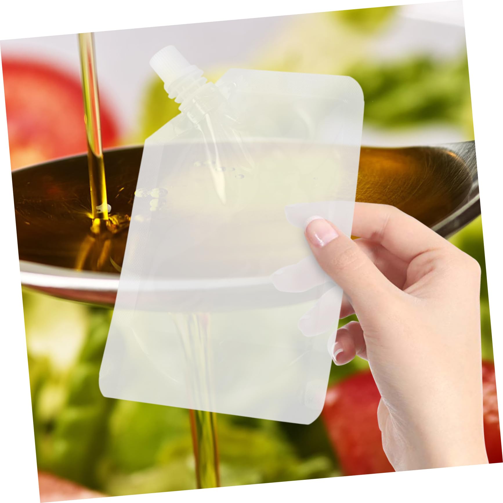 Mobestech 50pcs Heavy Duty Hand Held Drink Pouch Resealable Stand Up Juice Bags for Smoothies Party Beverages