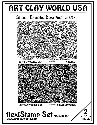 Flexistamps Texture Sheet Set Shona Brooks Circles Set (Including Commas and Commas Inverse)- 2 Pc.