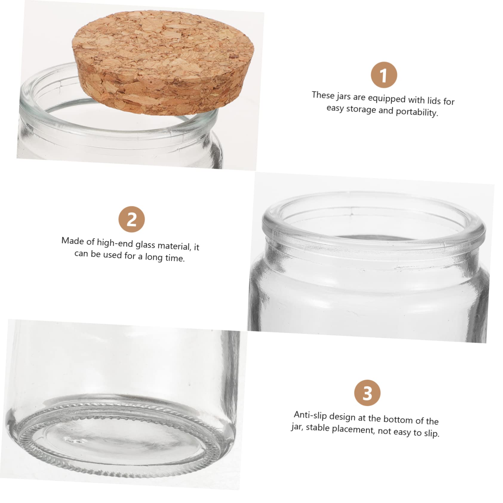 HOMSFOU Transparente Glas Kerzenbecher mit Deckel 8 Stück Langlebige Selbstgemacht Aromatherapie Kerzenbehälter Vielseitig für Kerzenherstellung Dekoration und Aufbewahrung