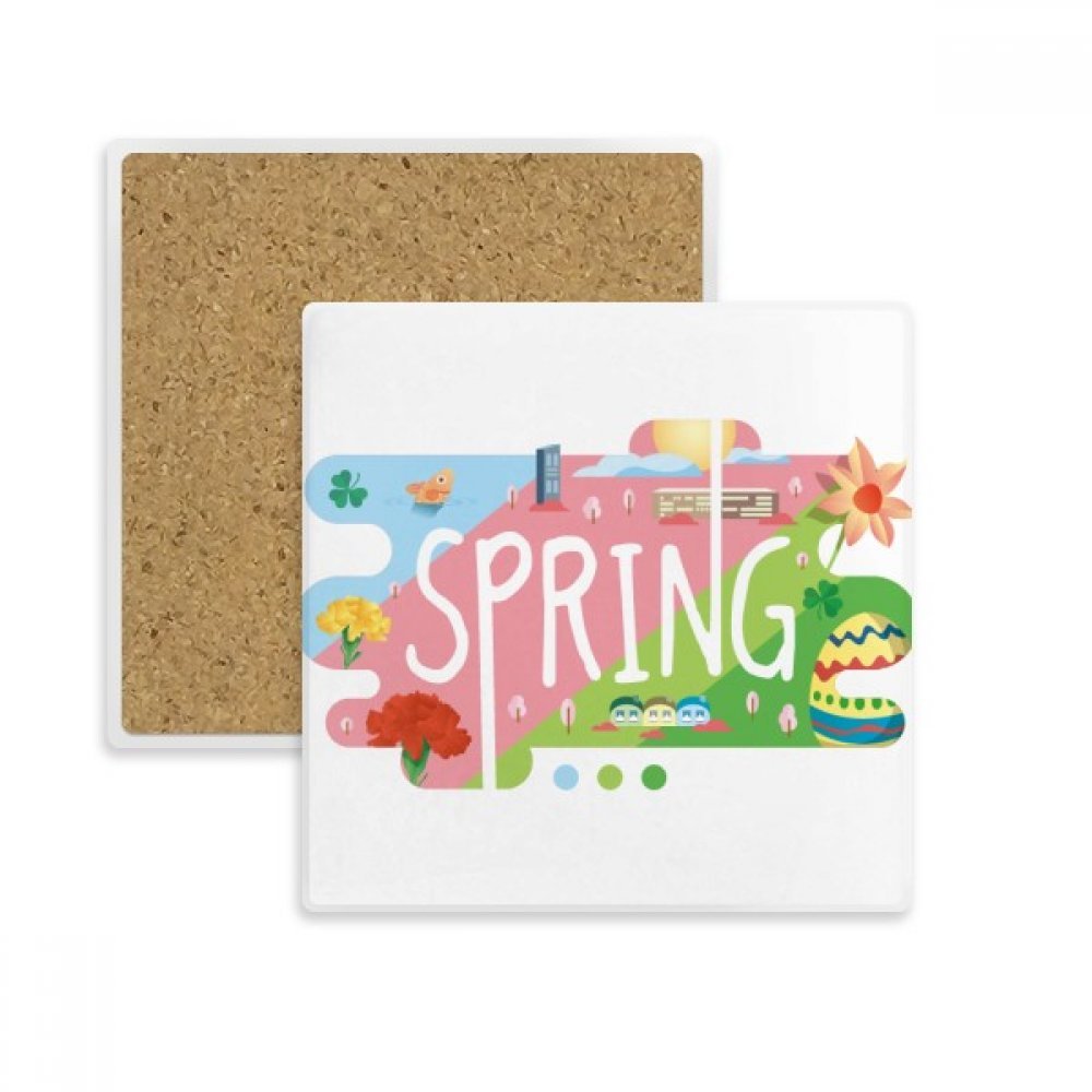 Coaster Tasse Pierre Absorbent Printemps Cadeau Multicolore