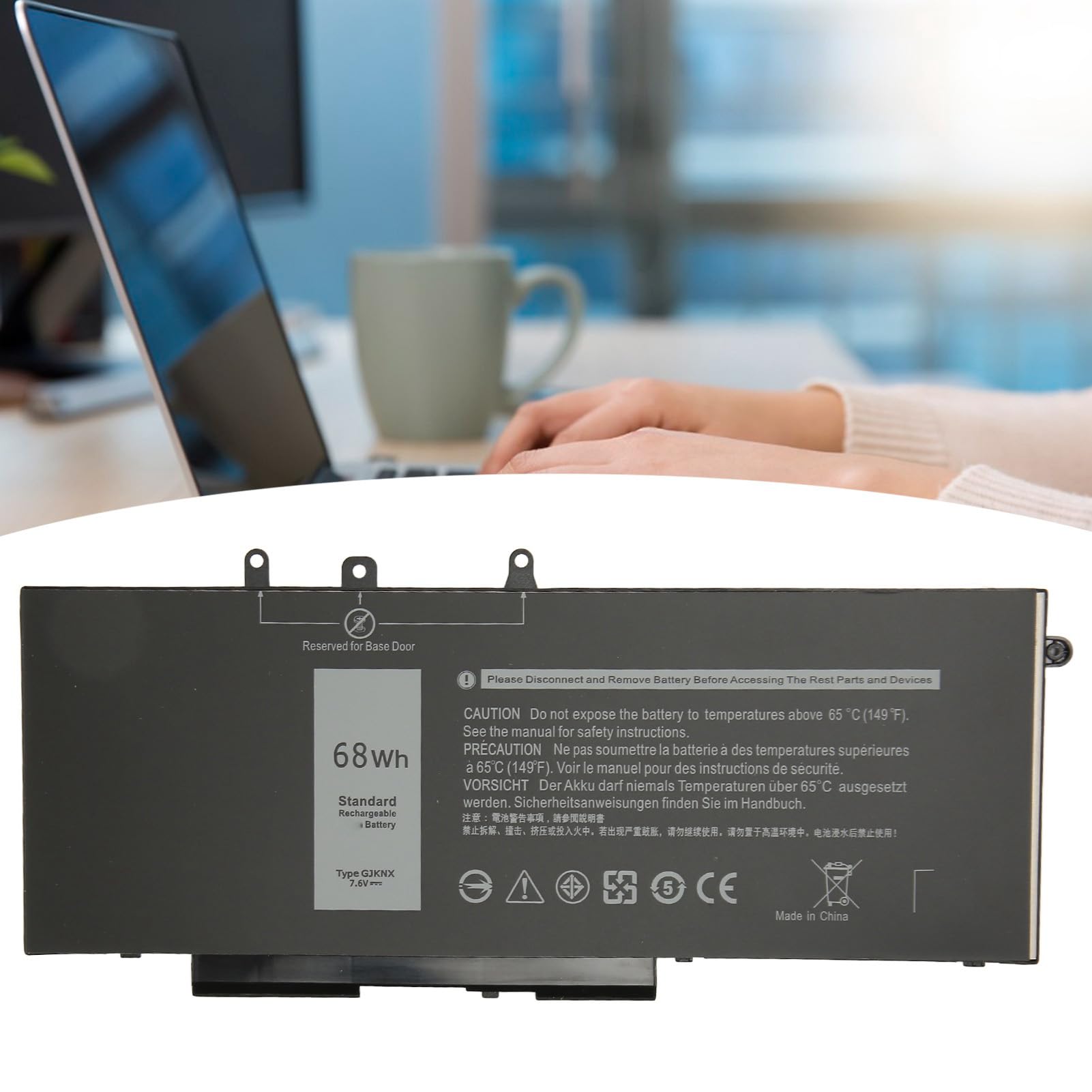 68Wh GJKNX Bateria do Laptopa, Wymienna Bateria do Latitude 5480 5580 5280 5288 5290 5488 5490 5491 5495 5590 5591 E5480 E5580 E5590 E5490 15 3520 3530 GD1JP DY9NT Laptopa