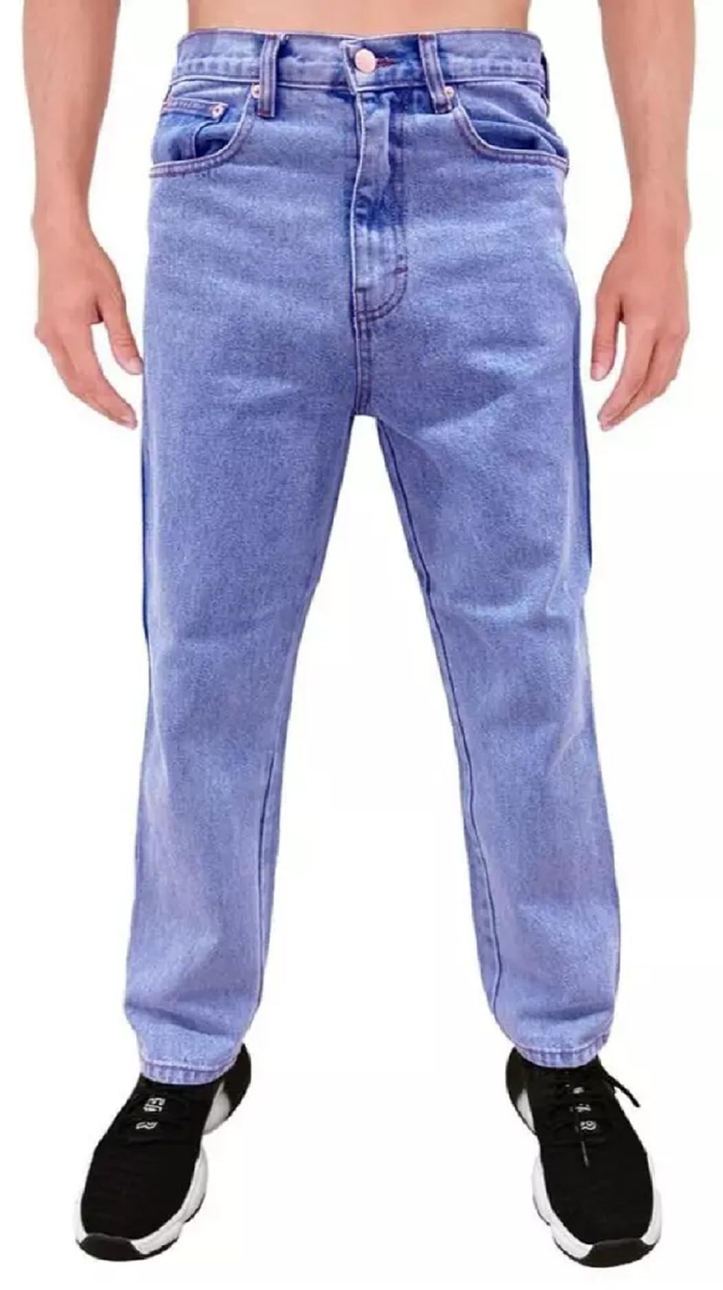 Sbz Men's Bleech Jeans Straight Leg Regular Fit Pants Basic Casual Comfort Stretch Denim Jean Uk All Waist And Sizes (Uk, Waist & Inseam, 44, 27, )