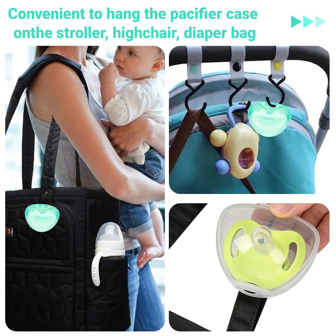 Boîte à Tétine Transparente Imperméable 5 Pièces Portable Rangement Bébé