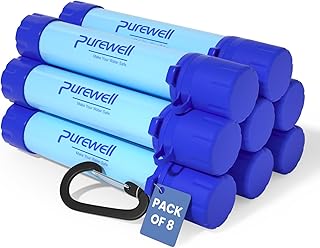 Purewell Osobisty filtr wody 1500L Zewnętrzny filtr wody Usuwa 99,99% zanieczyszczeń, trekking, przygodowe podróże i gotowość na wypadek sytuacji awaryjnej