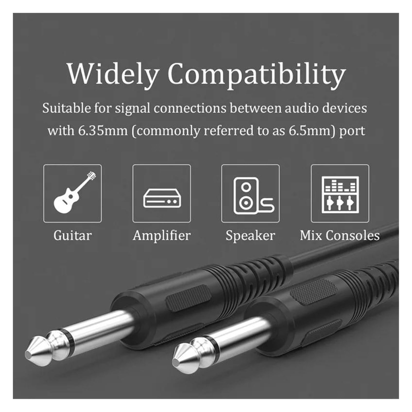 Kabel Audio Typu Jack 6,35 Mm Z Męskiego Na Męskie Kabel Aux Do Kabla Głośnikowego Wzmacniacza Gitarowego Stereo Kabel do Instrumentów Gitarowych (Color : 5M)