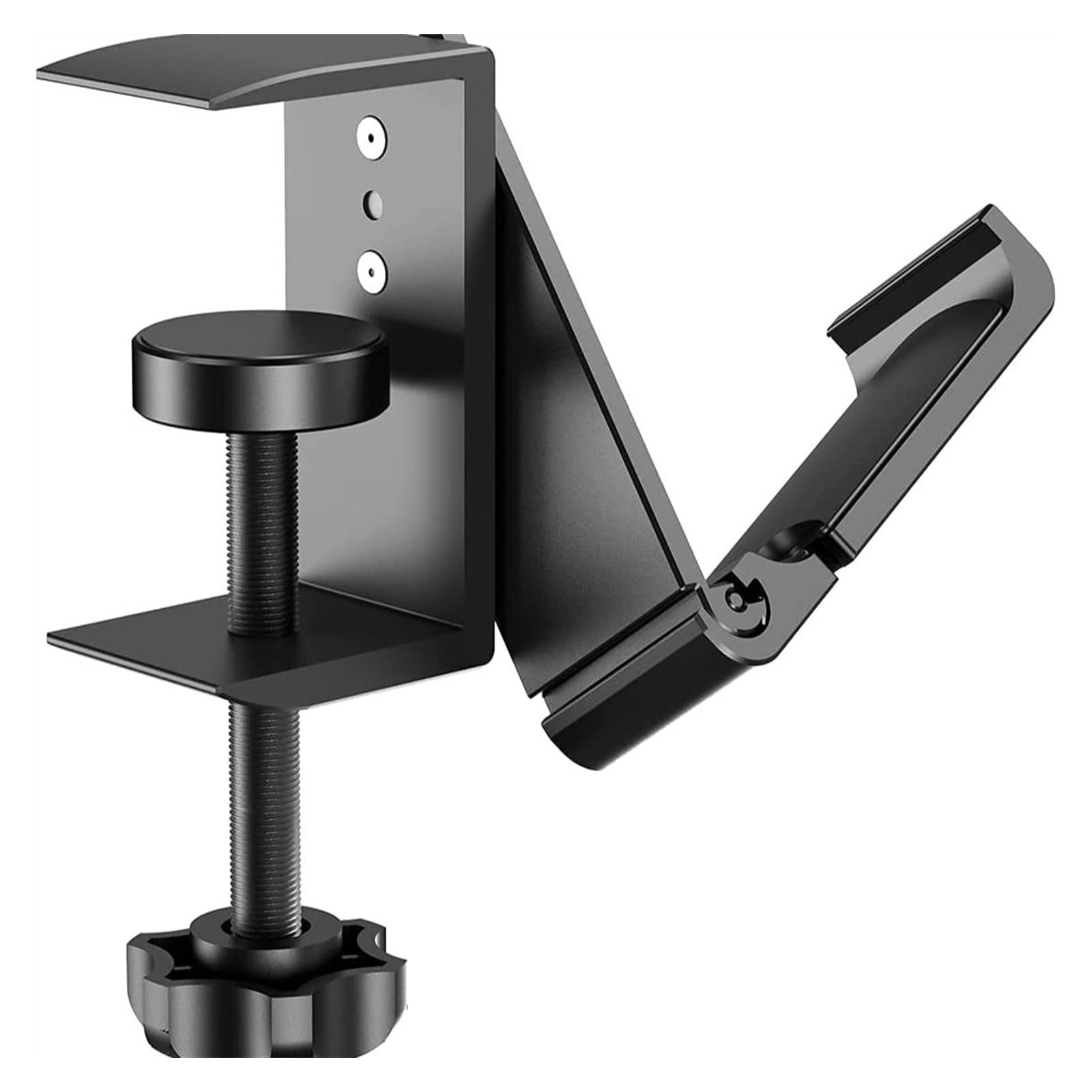 Shangguanyun456 Black Headphone Stand Headphone Hook, Headphones Stand Under Table Foldable Aluminum Headset Holder Clamp Hanger Mount, Built In Cable Clip Organizer For Pc Gaming, Office