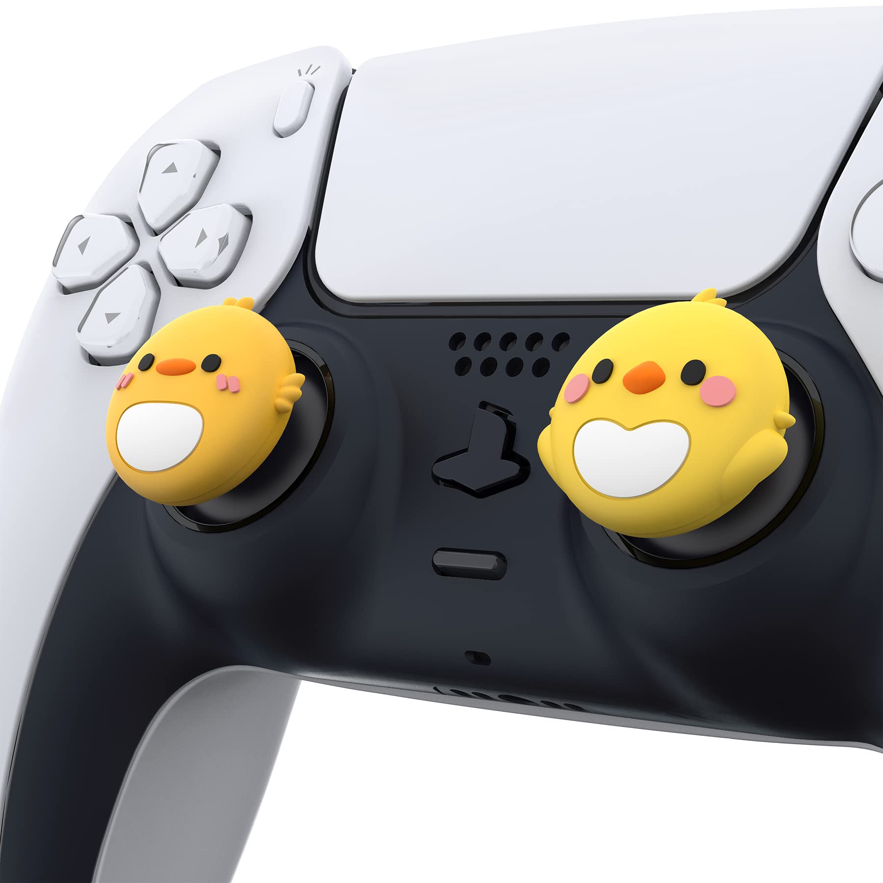 PlayVital Joystick Caps für PS5,Stick Aufsätze für PS4,Kappen für Xbox Series X&S,Thumbstick Schutzkappen Zubehör für Xbox One,Analog Stick Kappen für Switch Pro Controller-Papagei & Küken - 3