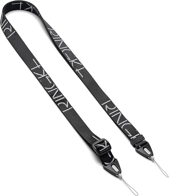 Ringke Lanyard Shoulder Strap, Universal Neck Crossbody Strap Designed for iPhone/Galaxy/Android Cell Phone Case, Digital Camera, DSLR, USB, Keys, ID - Lettering Black