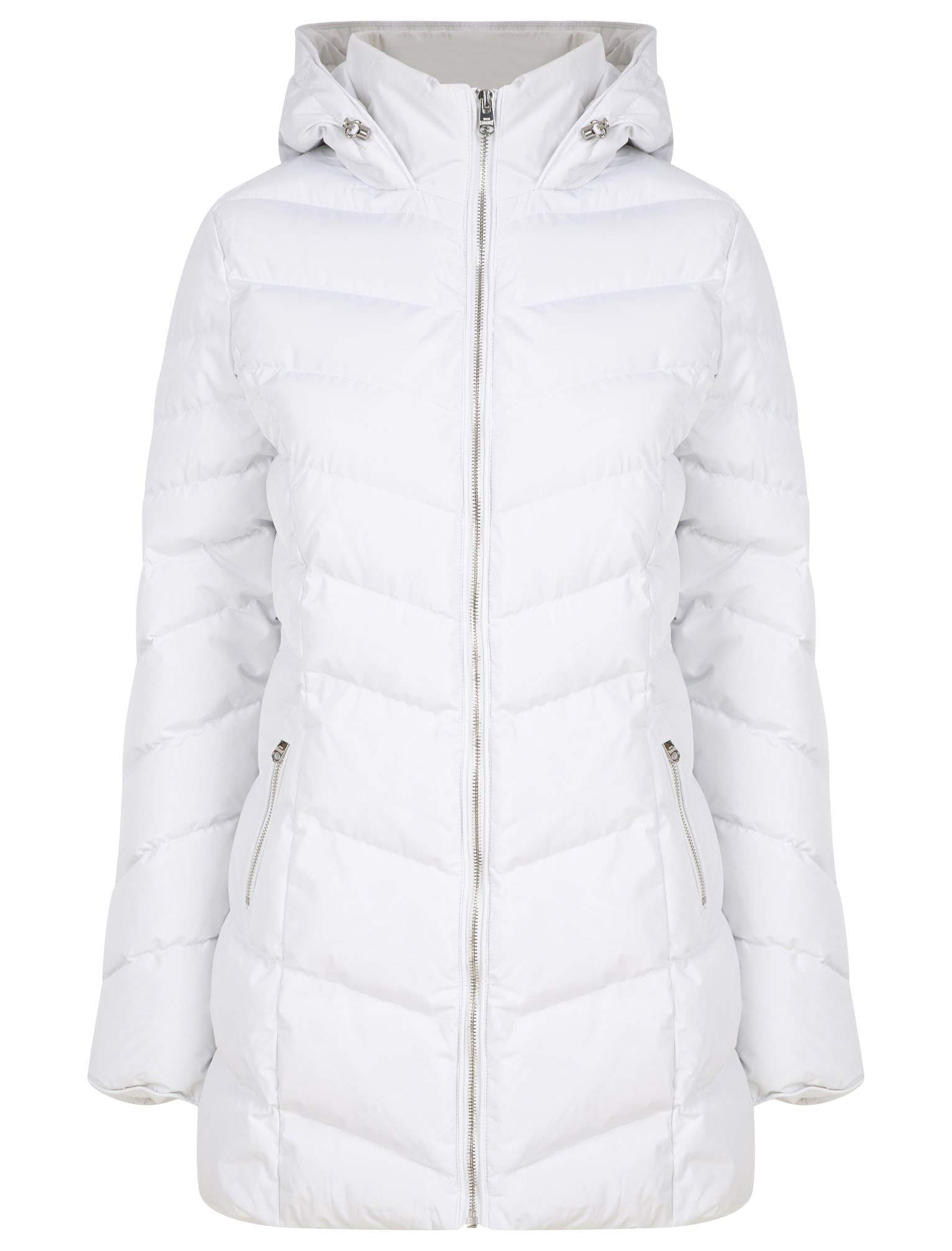 Tokyo Laundry Women's Safflower Longline Quilted Puffer Coat White