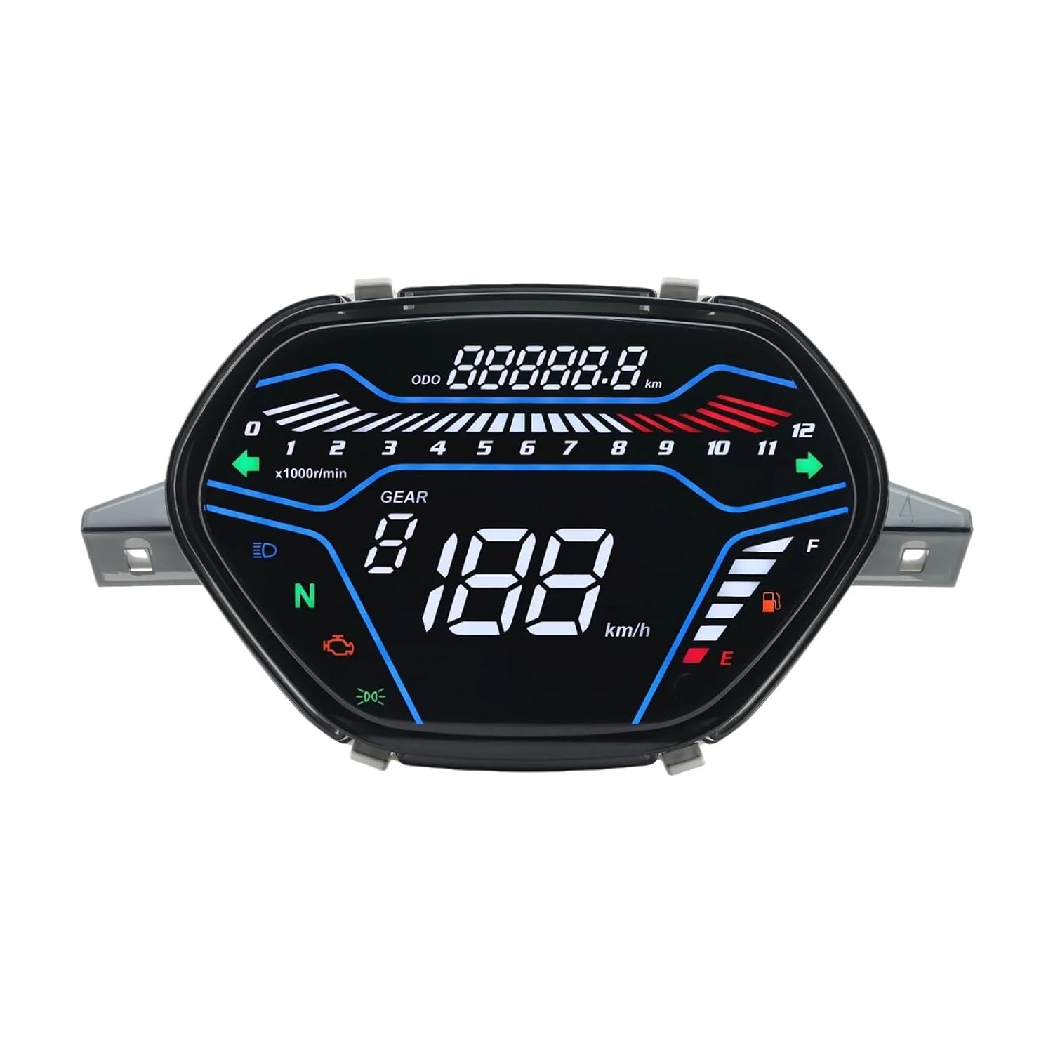 Motorcycle Speedometer Tachometer Motorcycle Accessories Odometer Dashboard for HO&ND&A Wave C100 CD100 Digital Speedometer 12000rpm