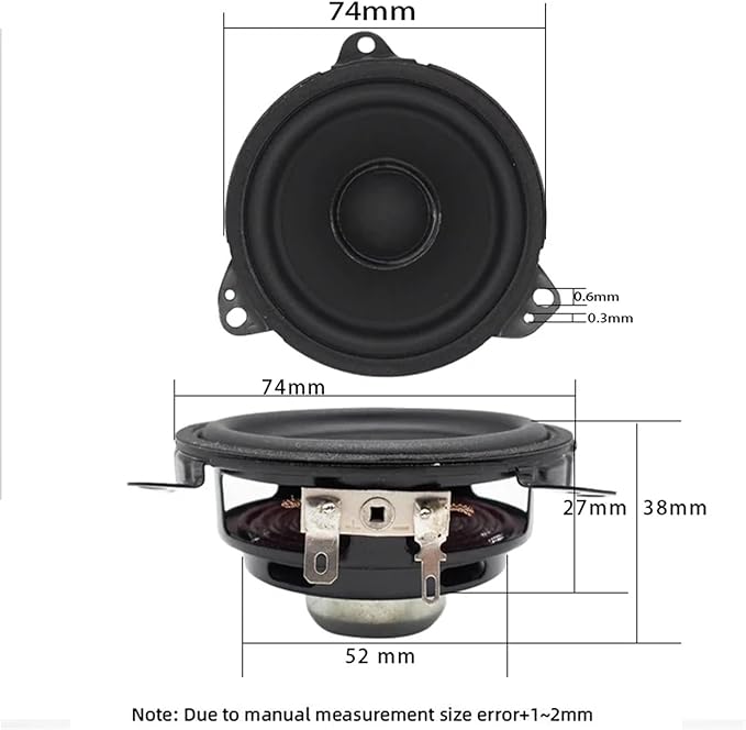2 Parlantes Audio 4 Ohm 15W 70mm Neodimio 2.75 Pulgadas miniatura 6