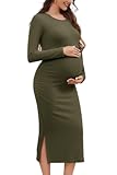 Women's Long Sleeve Maternity Sweater Dress Knit Fall Winter Pregnancy Clothes