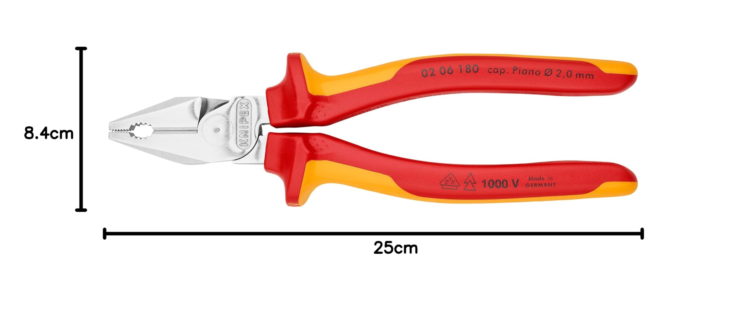 KNIPEX Pinza universale tipo forte in confezione Self-service, 02 06 180 SB