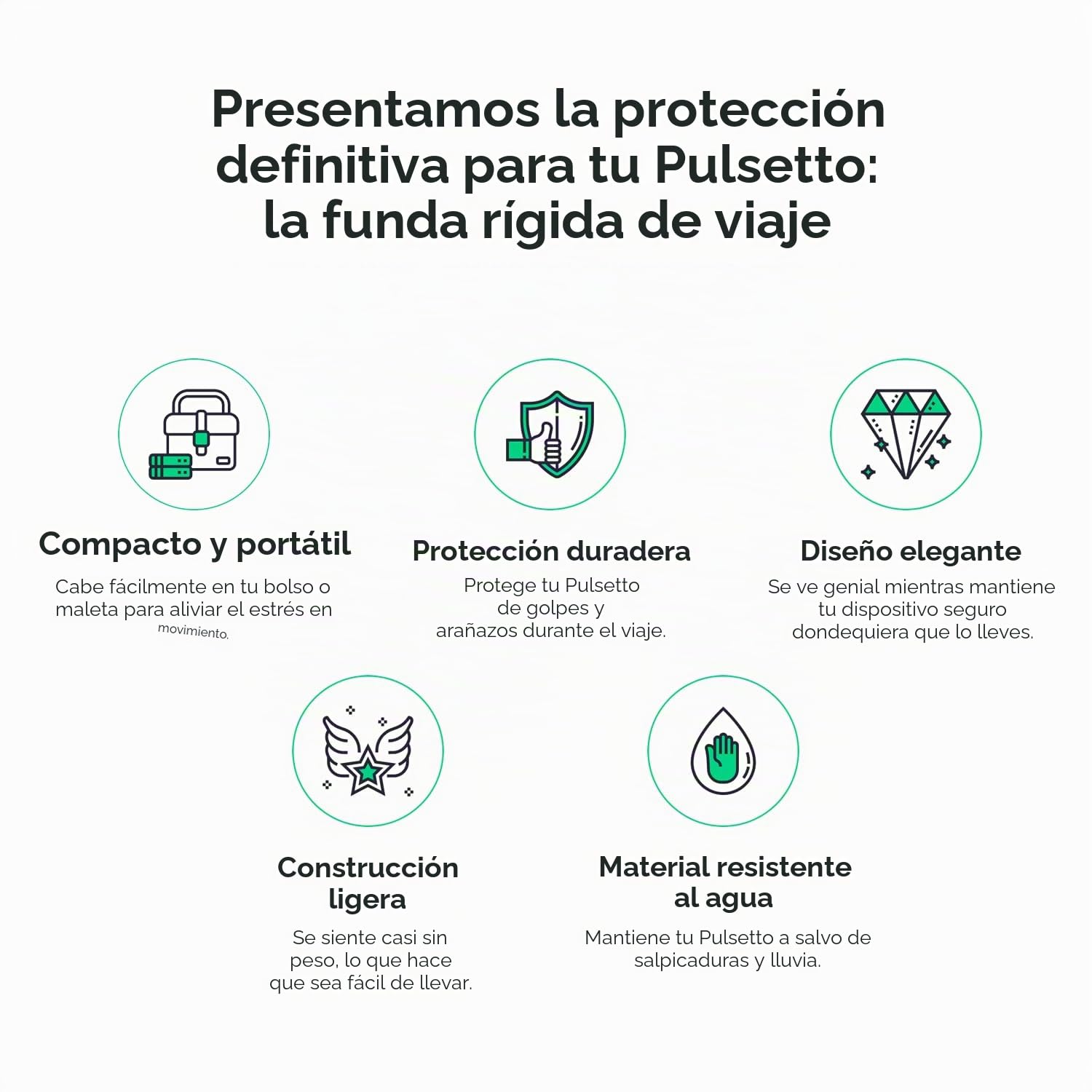 Pulsetto Estuche rígido de viaje – Funda protectora para dispositivo de estimulación del nervio vago | Compacto y duradero