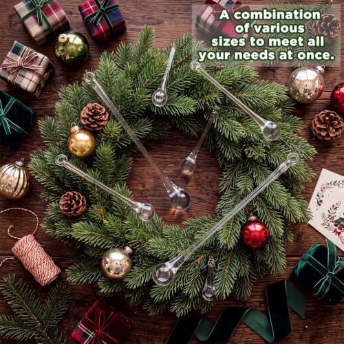 Image of 44 Pcs Clear Glass Teardrop Ornaments Christmas in July Crystal Raindrop Hanging Ornaments Crystal Chandelier Drop Pendant Icicles Decorations for Summer Tree Party Supplies (7 Multiple Sizes)