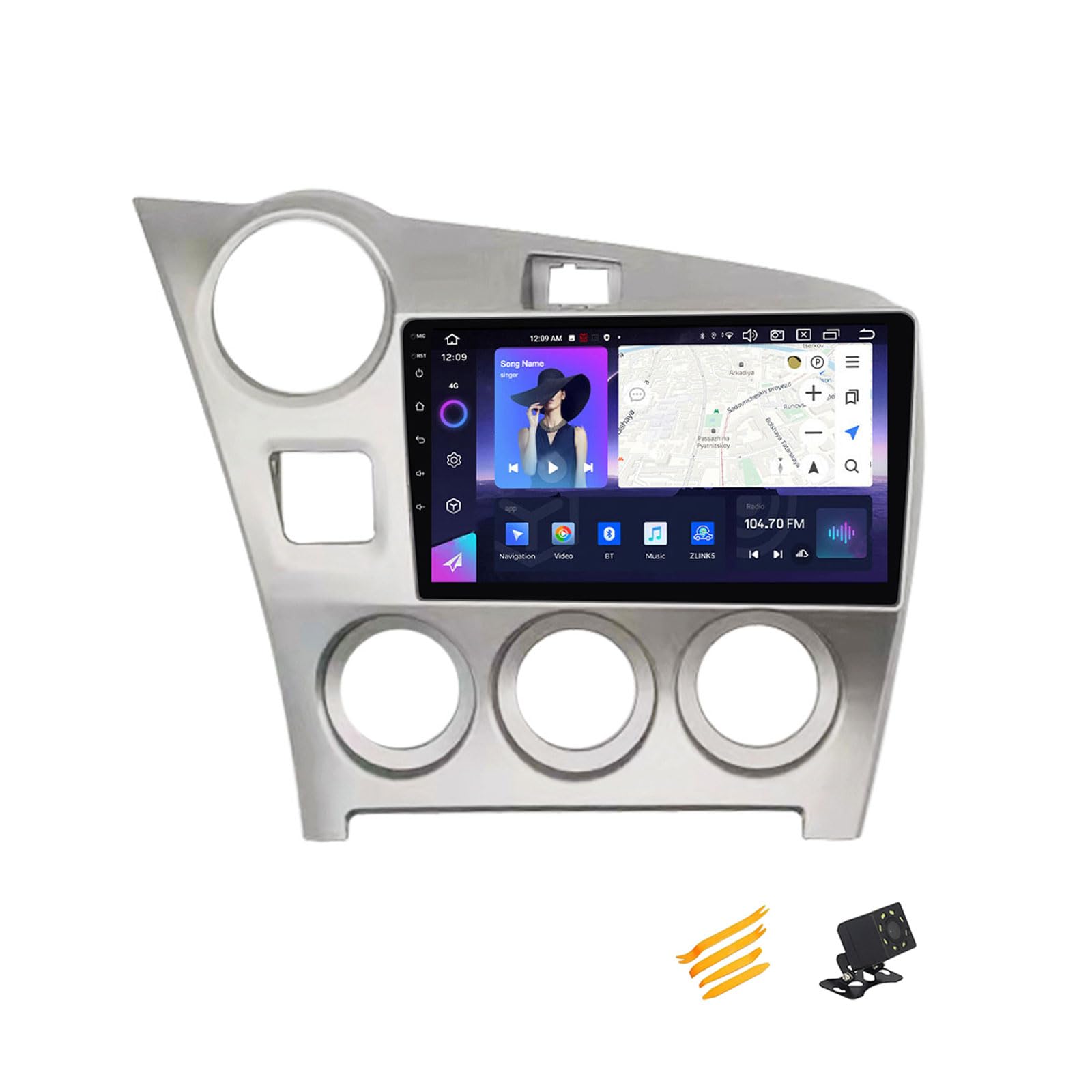 EsaSam Android 13 Car Stereo Bluetooth Car Play 2 DIN Touch Screen Compatible with Toyota Matrix 2009~2014 9In QLED Display Car Radio with Navigation Android Auto FM RDS SWC,8 Core NF4 4G+64G