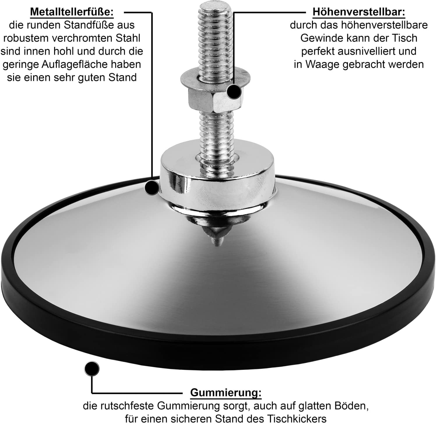 TUNIRO Tischkicker Basic/Pro, vormontiert, 4 Dekorvarianten, schadstoffgeprüft, inkl. DVD + Bälle, Kicker-Tisch Tischfussball