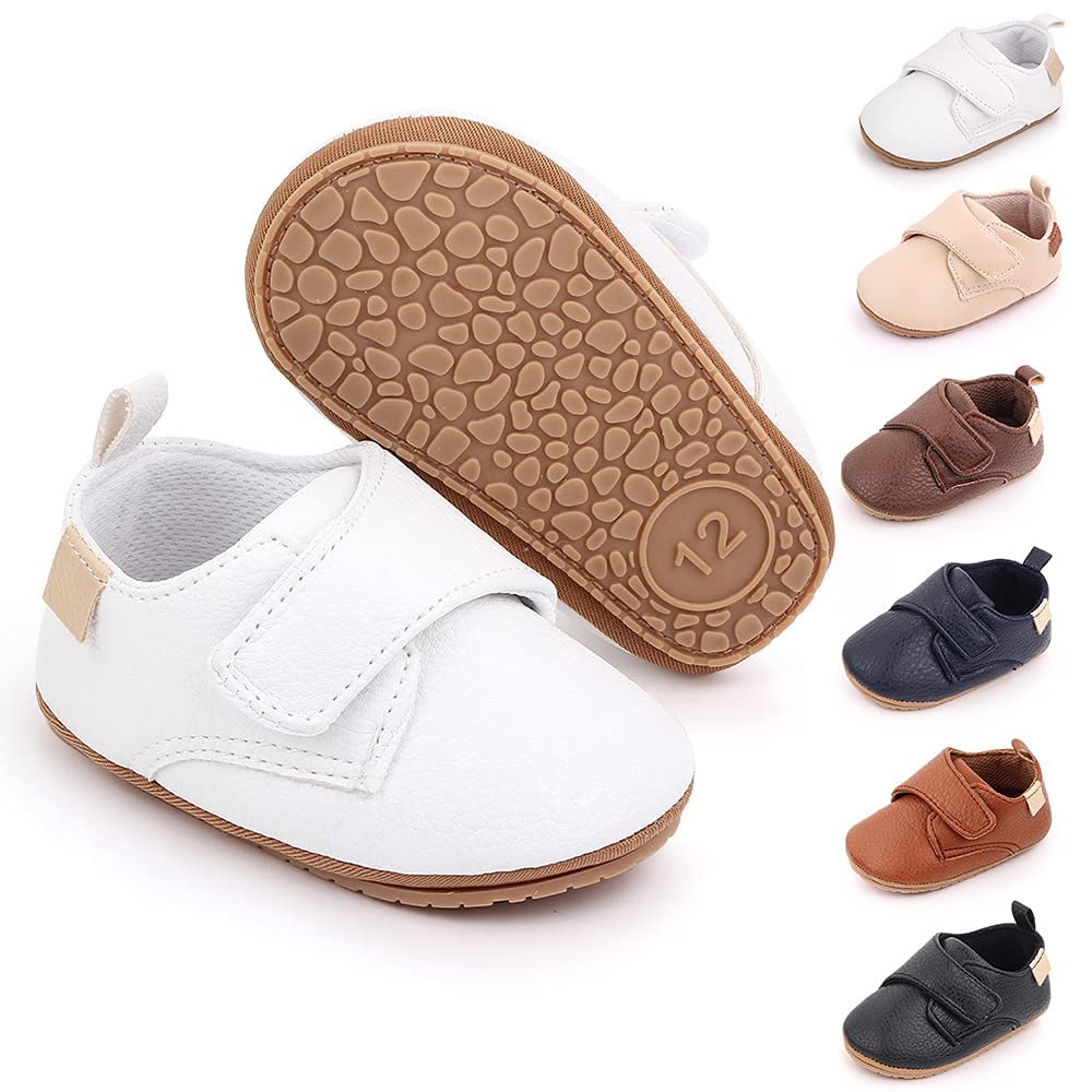 Meckior Infant Baby Boys Girls Classic PU Leather Wedding Loafers Brogue Toddler Oxford Dress Shoes First Steps Walking Flat Lazy Crib Shoe