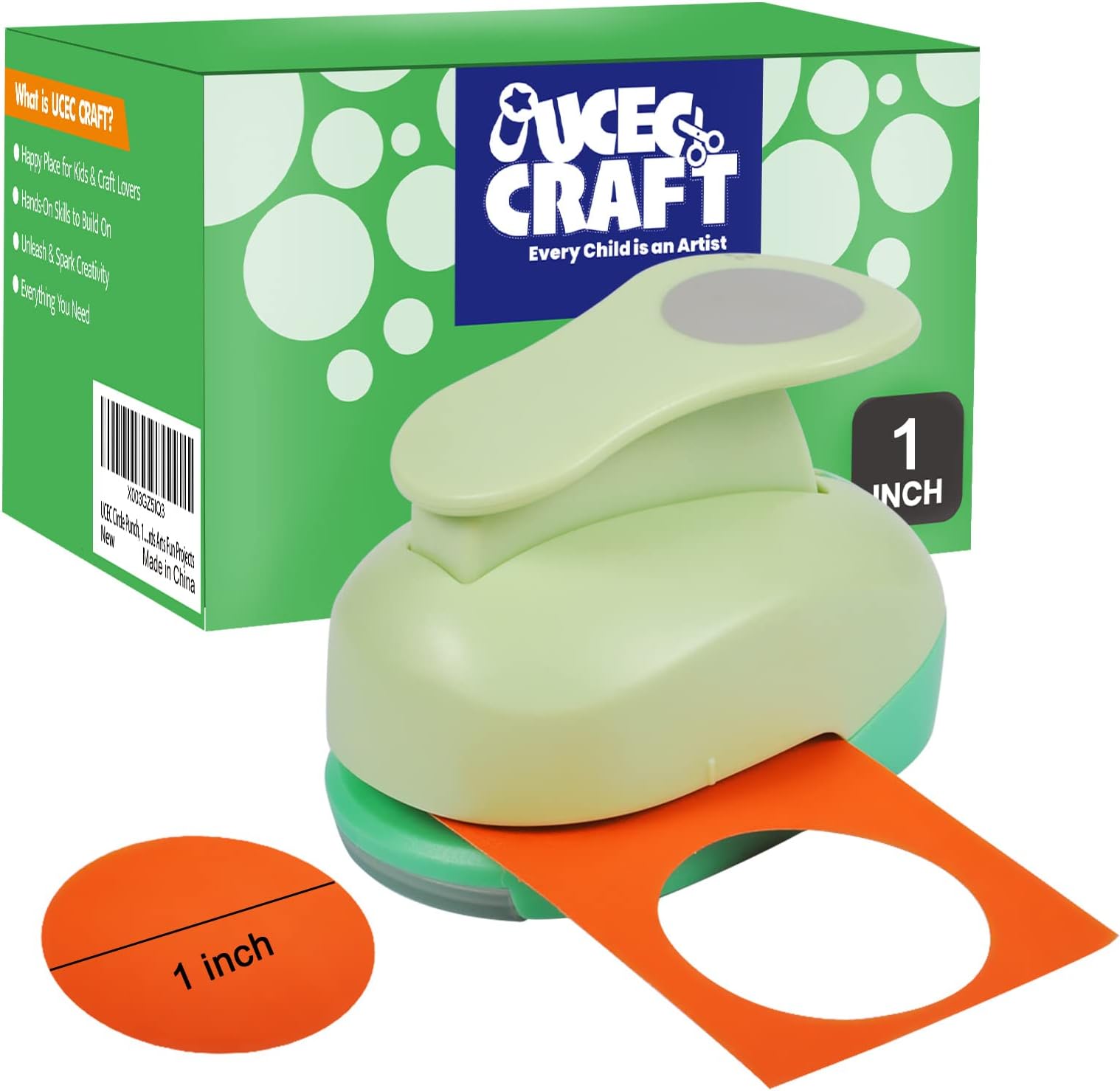 UCEC 1 Inch Circle Punch, Circle Hole Punch, Paper Punch, Paper Punches Craft Handmade Paper Punch for Crafting Scrapbooking Cards Arts Fun Projects