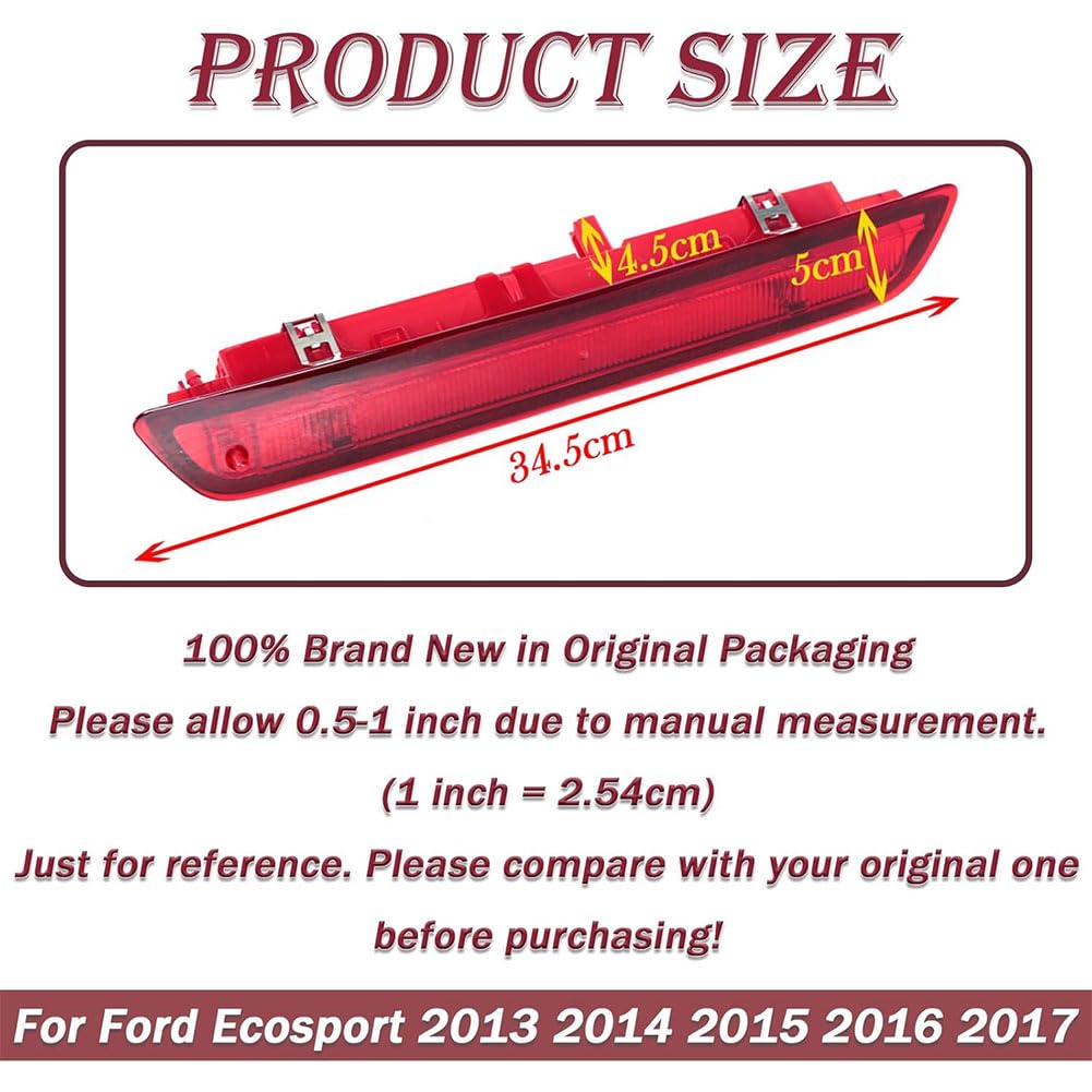 Terza Luce Freno Posteriore per Ford Ecosport 2013-2017, Auto Terza Luce di Stop A LED Gruppo Lampada di Segnalazione Ricambio