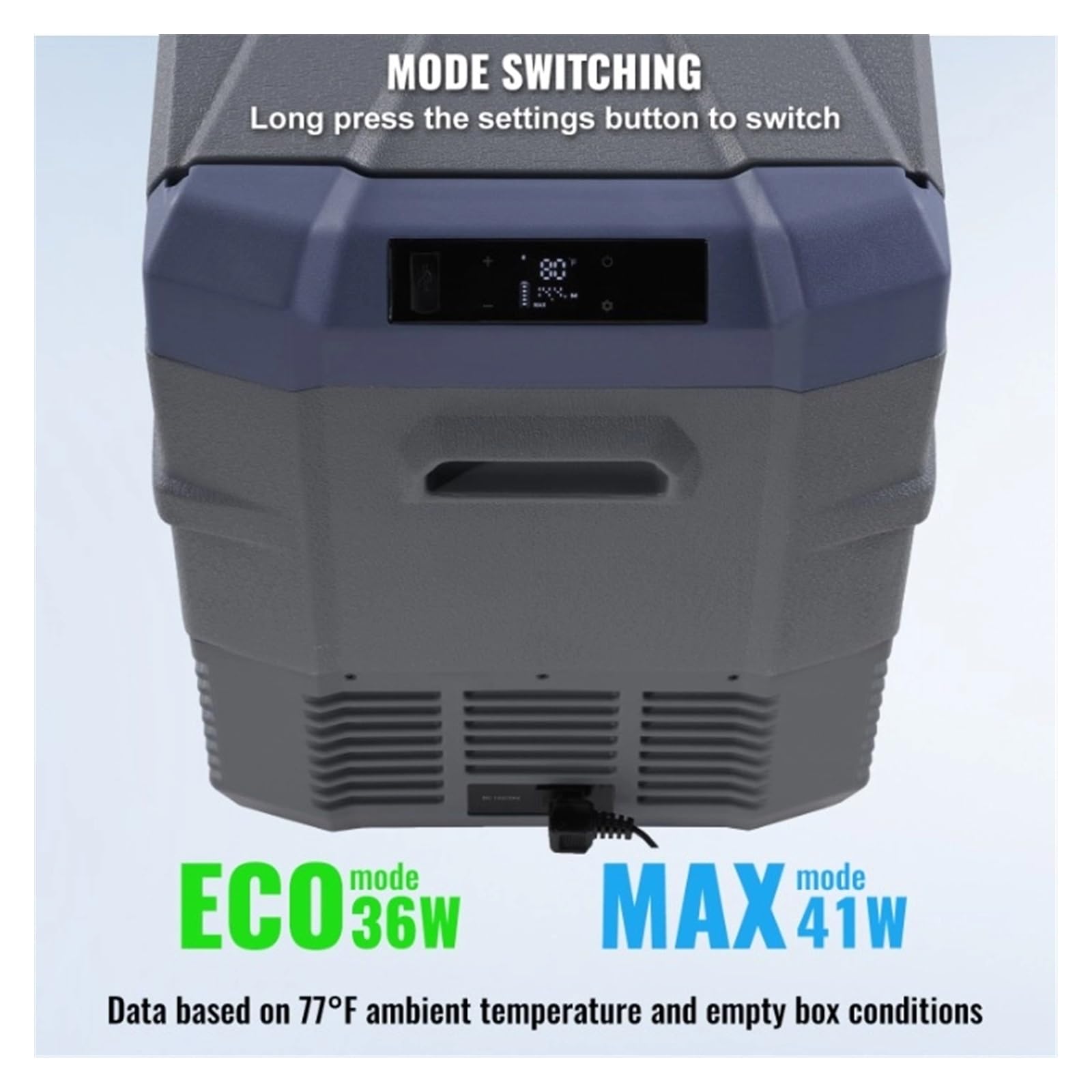 Refrigerador portátil de una Zona for Coche de 30/37/45 l con compresor y luz integrada for Camping al Aire Libre.(NL30)